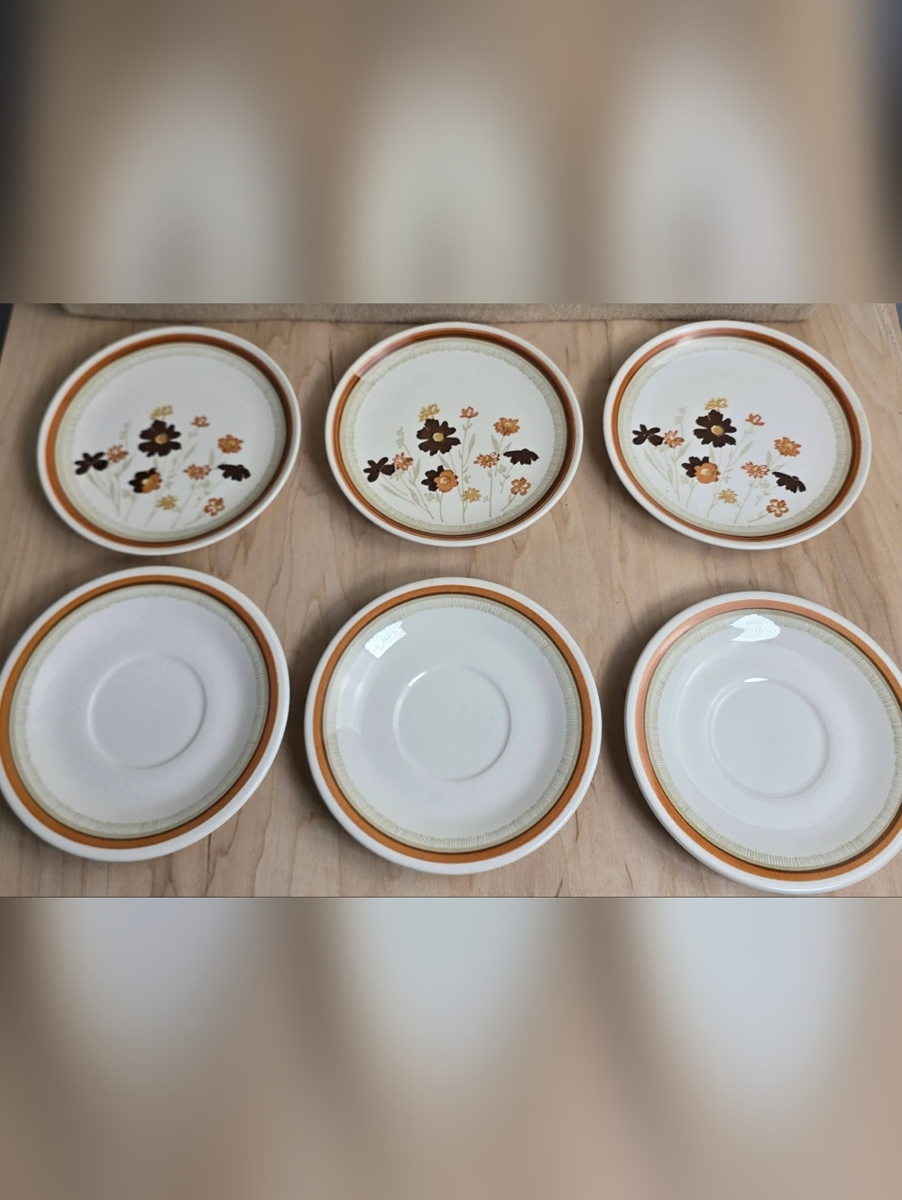 Royal China Sunshine Cavalier Ironstone 6.25" Dessert Salad Plates Set 6 USA